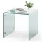 Glass End Table 2-Tier Shelf Mobile Detachable Wheels Sofa Side Table